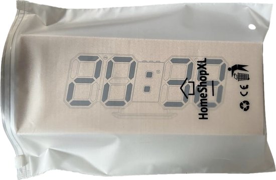 Digitale klok wit met regenboog cijfers (16 cm) – Webshop FlexJuf