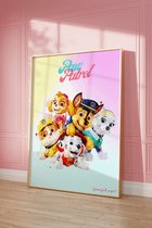 Paw Patrol Crests poster - cadeau - 60x40 cm - cadeau voor kinderen - paw patrol -paw patrol aqua pups