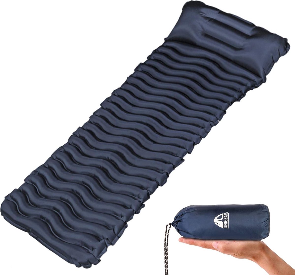 Campingslaapmat Klein pakformaat Opblaasbaar luchtmatras Campingmat voor gebruik buitenshuis, ultralicht vochtbestendig Waterdicht en antislip Herbruikbaar, blauw