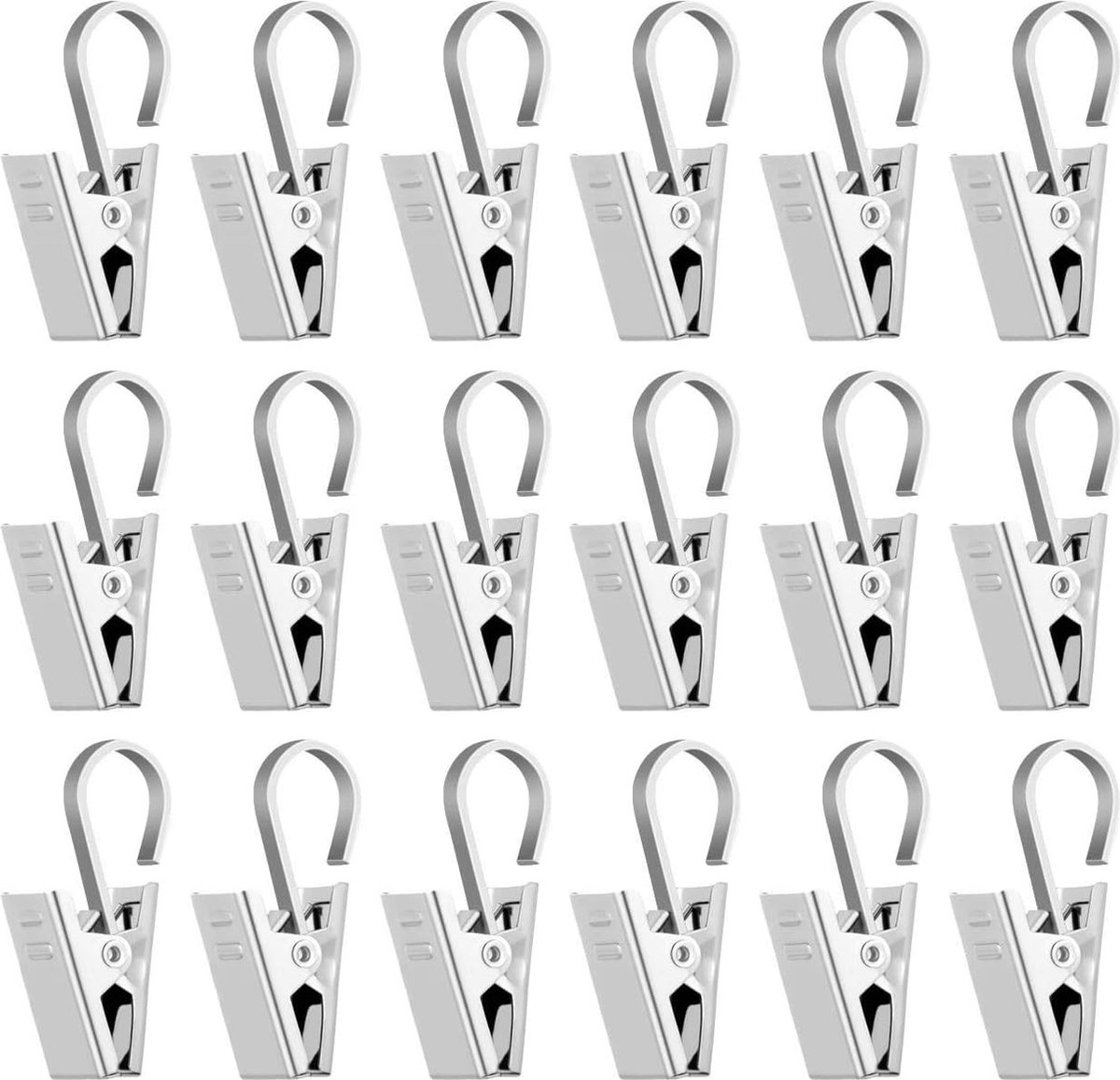 Goedkoopste 60 x gordijnclips, metalen klemmen met haken voor gordijnen, lichtketting, foto (herbruikbaar