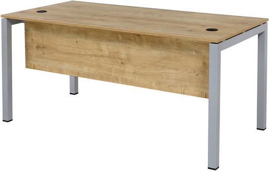 furni24 Nova Bureau D-profiel 180 x 80 x 75 cm walnoot eenvoudige montage werktafel bureautafel keukentafel eettafel printertafel kantoormeubel computertafel gamingtafel multifunctionele