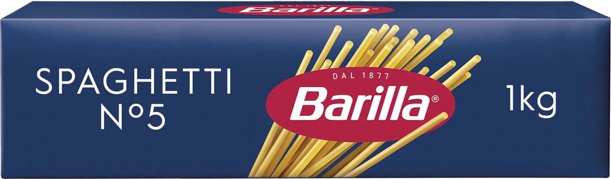 Pasta Barilla Spaghetti № 5 - 10 dozen van elk 1 Kg = 10 Kg Pasta  voordeelverpakking | bol