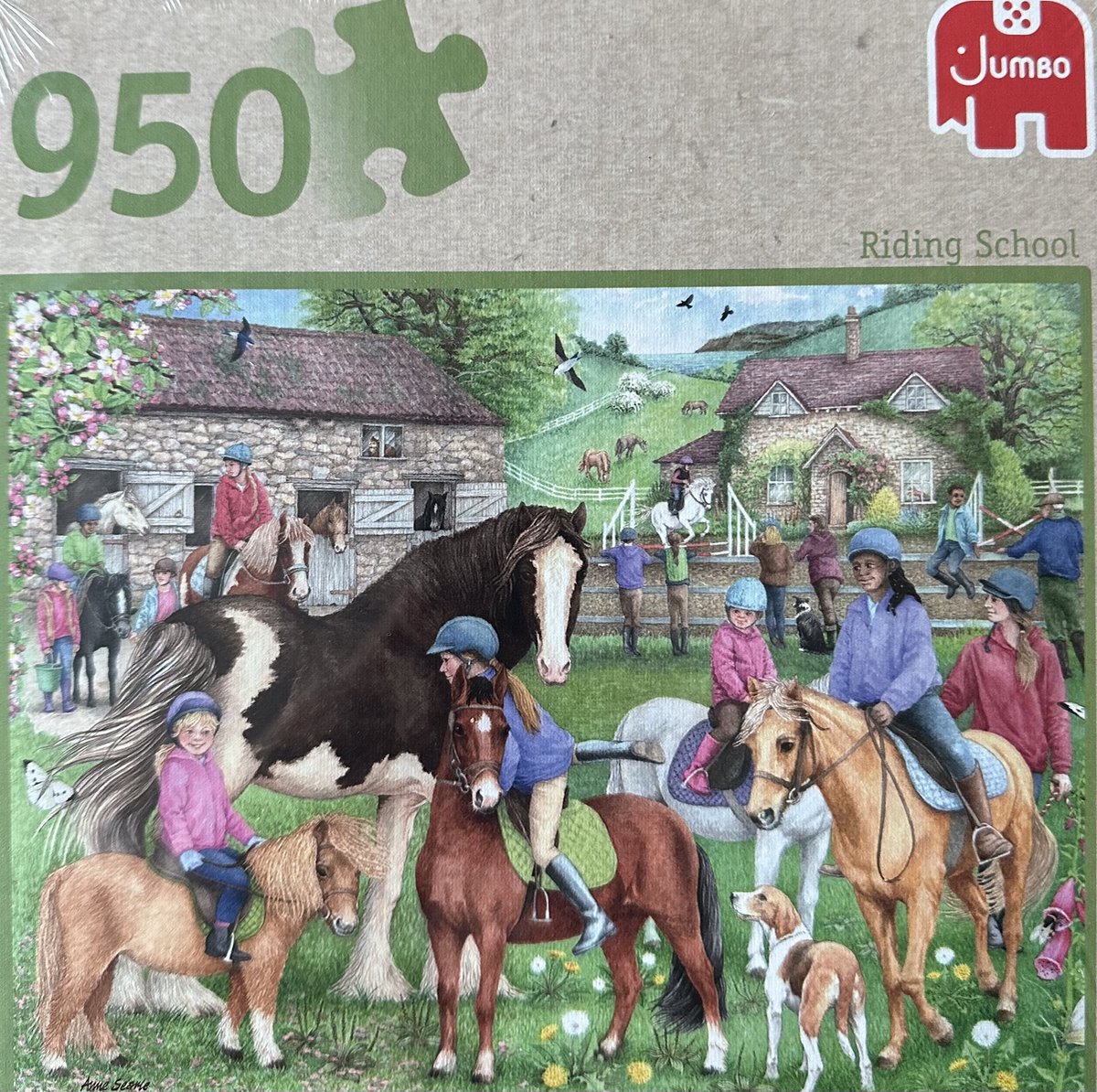 Puzzle riding school 950 stukjes jumbo puzzel de manage paarden