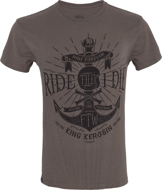 King Kerosin T-shirt Ride Till I Die, Watercolour Olive