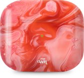 xoxo Wildhearts hoesje geschikt voor Airpods Pro 1 / Pro 2 - Marble Red Lips - Ook als telefoonhoesje verkrijgbaar - schokbestendige case geschikt voor Airpod Pro (2) - koptelefoon case - Beschermhoes met marmerprint - marmer look - rood