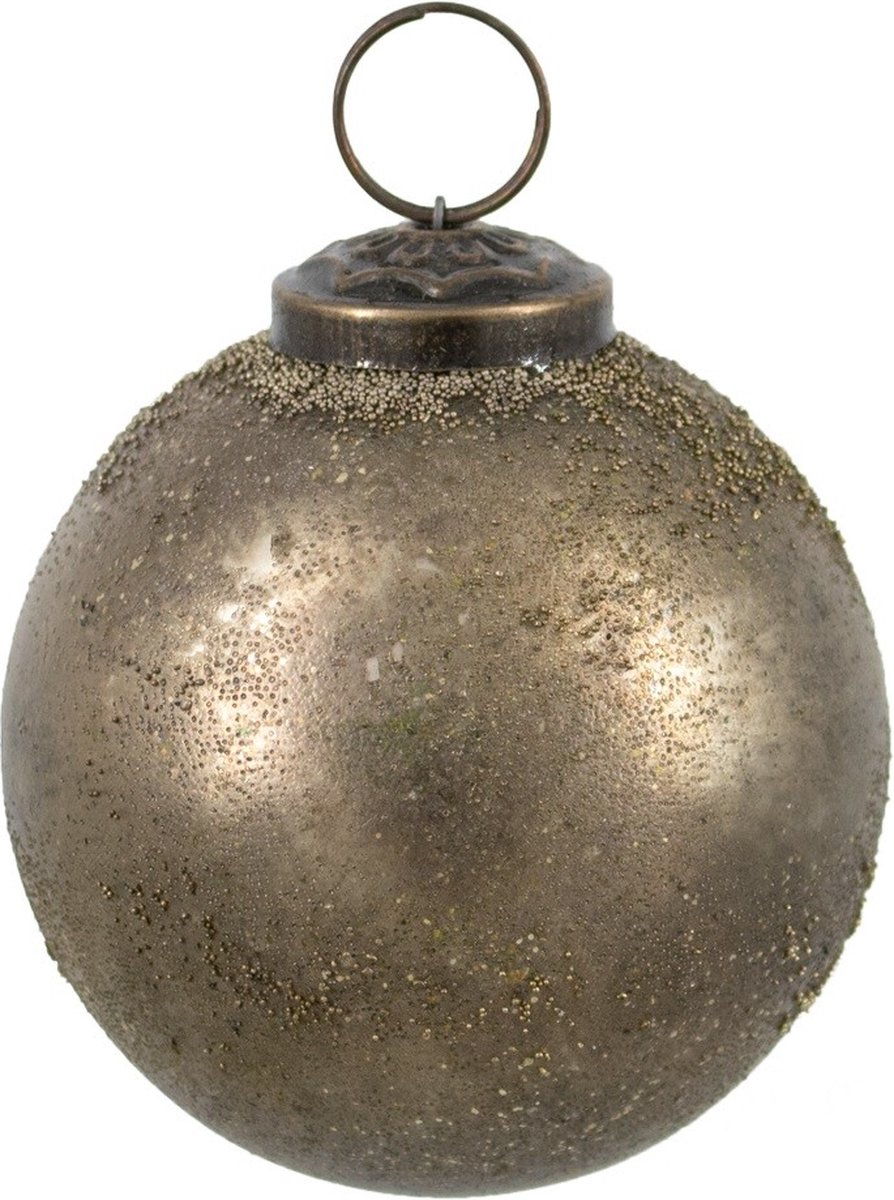 HomeBound by KY | Glazen kerstbal gold sprinkle | 7,5x7,5x7,5cm | kerstbal