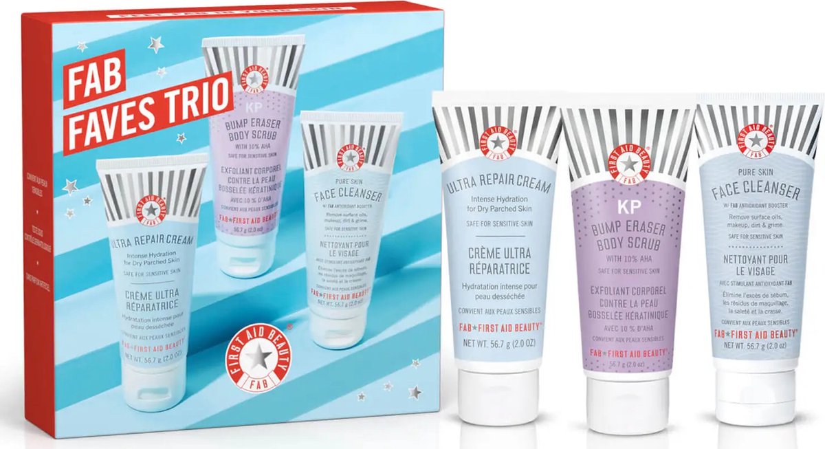 First Aid Beauty FAB Faves Trio Kit - gifset - Exfolieer en Hydrateer - Skin Face Cleanser