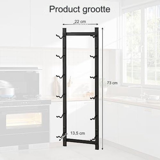 B4Life Wandgemonteerde wijnrek, wijnglashouder, wandmontage, met hanger van aardewerk, moderne wijndisplay, opberghouder voor keuken, eetkamer, bar, houdt 8 glazen en 7 x wijnflessen