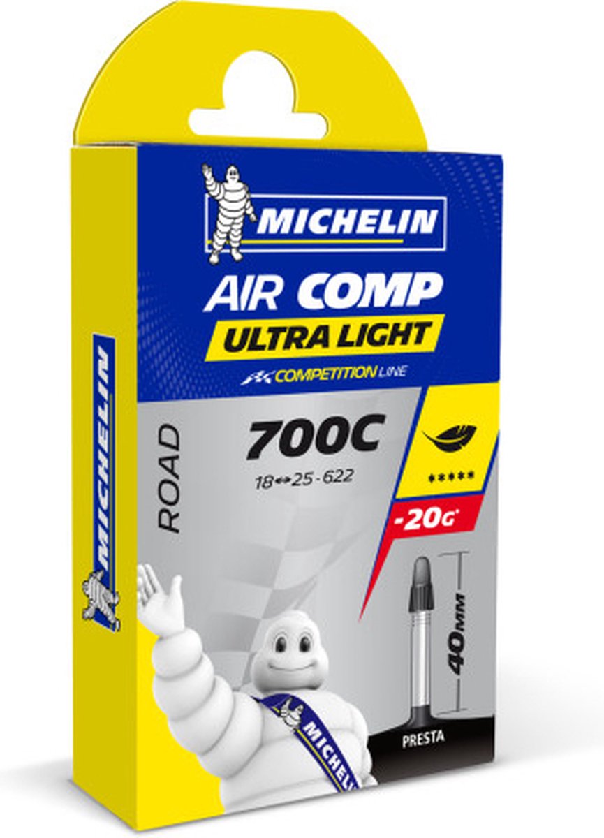 Michelin Aircomp 27/28 inch, A1, presta ventiel 60 mm - Ventiel SV 40mm