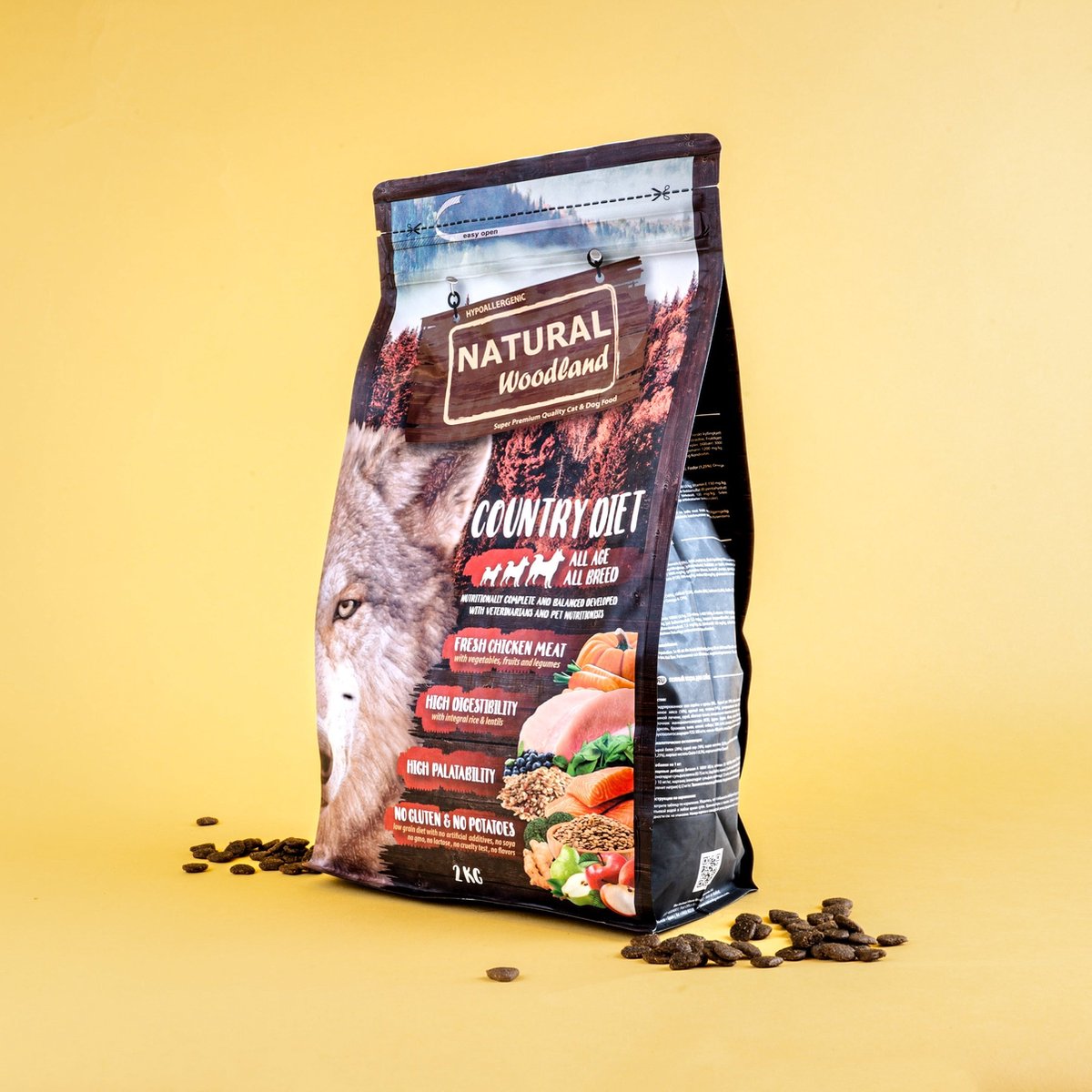 10kg Natural Woodland Country Diet droogvoer voor honden