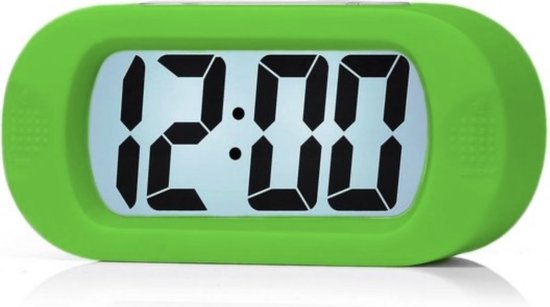 Wekker numérique - Réveil 24 heures - Alarme facilement réglable avec fonction Snooze et lumière - Réveil pour enfants Réveil de voyage - Klok/ Wekker LED numérique - Wekker Trendy avec fonction Snooze - Réveil robuste - Vert
