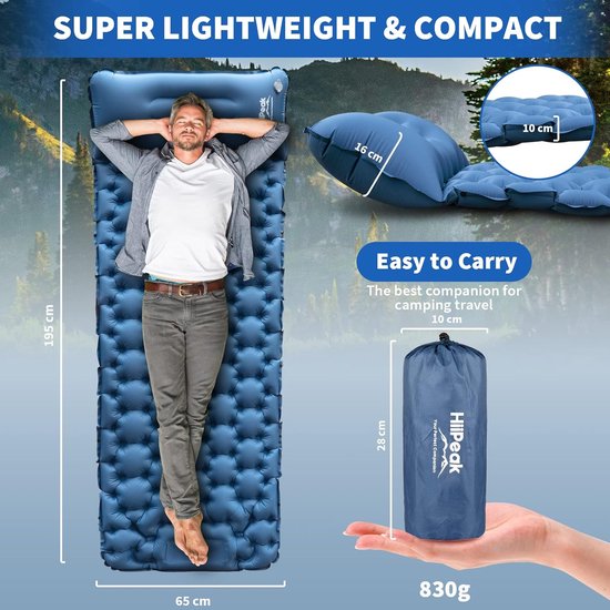 L.StarryIsland Matelas isolant auto-gonflant de 8 cm - Ultra léger