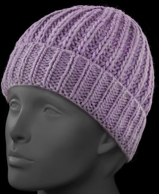 Bonnet - tricoté - lilas