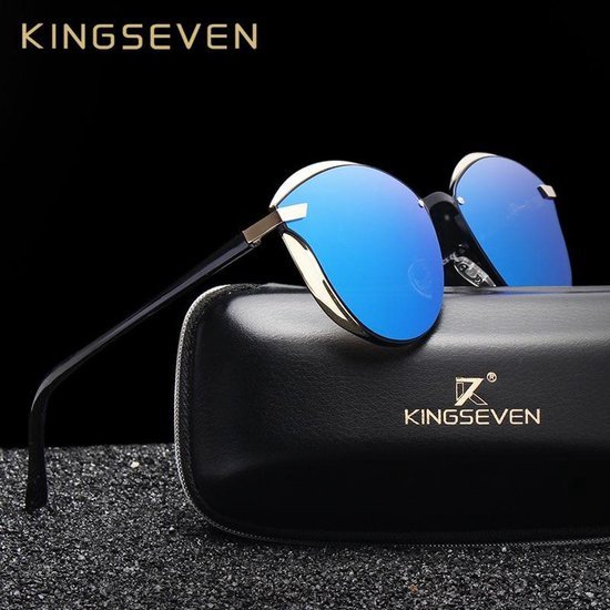Kingseven Cat Eye - Dames zonnebril met UV400 en polarisatie filter | Cateye | Goud montuur
