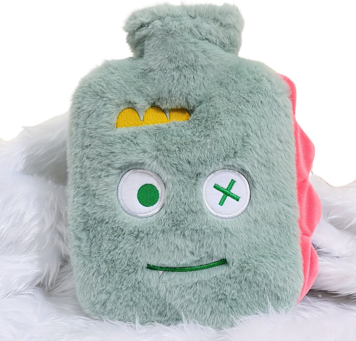 Goedkoopste Warmwaterzak Met Hoes - Warmwaterkruik - Warmtekussen - Warmtekruik - Knuffel - Kruik - Bag - Groen
