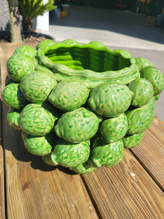 limoen pot vaas groen porselein handgemaakte fruitvazen
