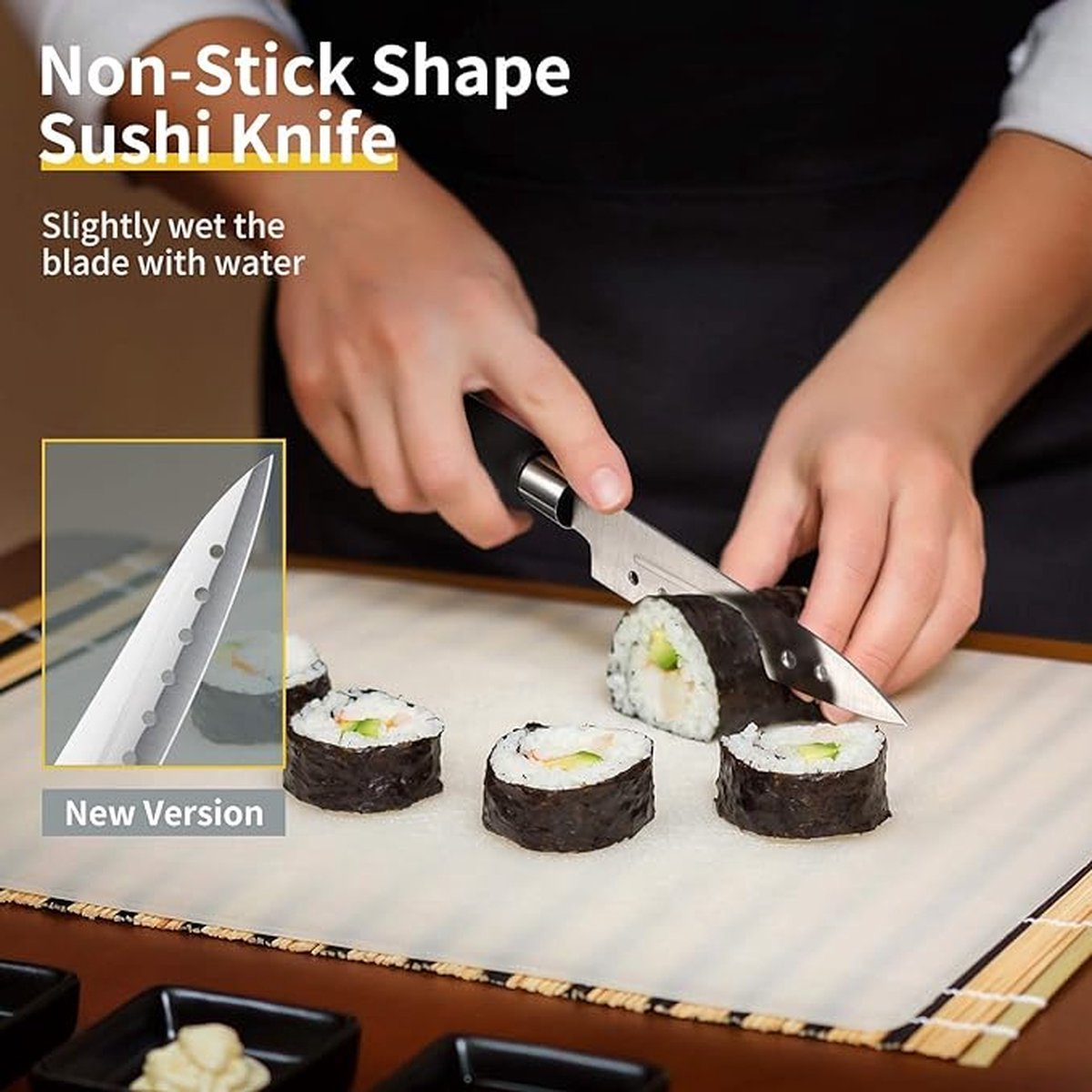 Delamu Sushi Making Kit, Sushi Maker voor beginners, 8 vormen DIY Sushi  Making Set, 13