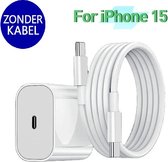 Snellader iPhone Voor iphone 15 - Snellader oplaadblok 20W - 20W USB-C oplader - oplader iPhone 15