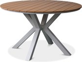 LUX outdoor living Calgary dining tuintafel | aluminium + polywood | Natural Wood | 120cm rond | 4 personen