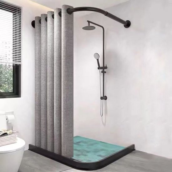 New Bed, Marokkaans Circulaire Oriëntaal Symmetrisch Blauw Douchegordijn Badkamer Decor Set met Haakjes,Douchegordijn 120 cm B 180 cm L