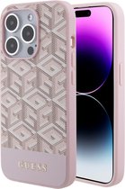 Guess G-Cube Back Case (MagSafe Compatible) - Geschikt voor Apple iPhone 15 Pro (6.1") - Roze