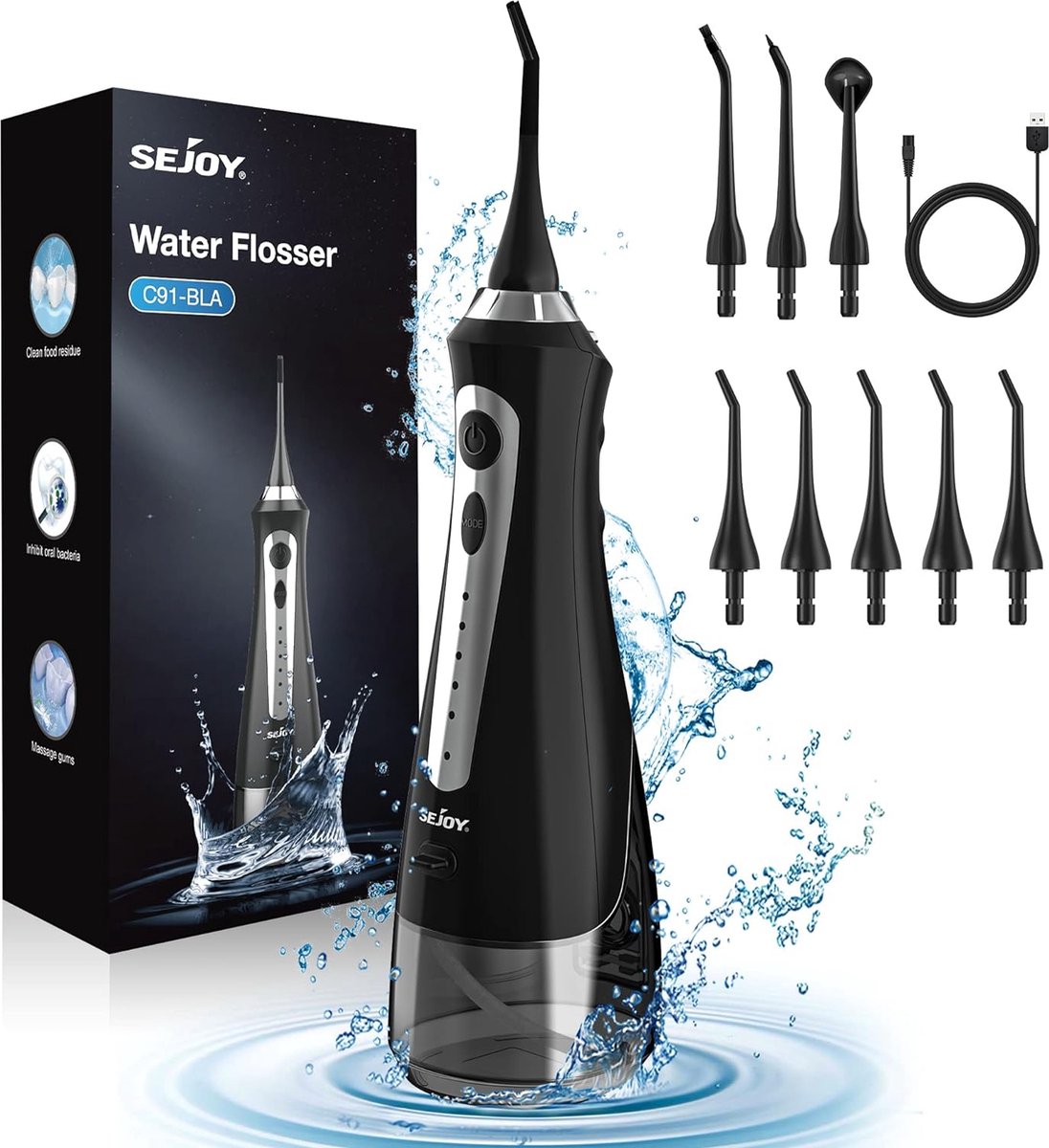 Bol.com Equivera Waterflosser - Monddouche - Draadloos - Mondverzorging aanbieding