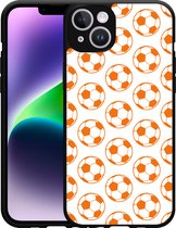 Cazy Hardcase Hoesje geschikt voor iPhone 14 Plus Orange Soccer Balls