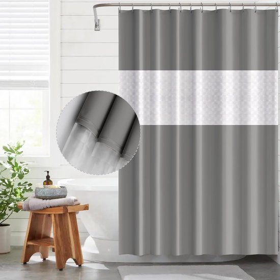 Douchegordijn anti-schimmel 240 x 200 cm 3D-motief waterdicht