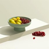 Creativiteit hoge fruitschaal, Moderne Fruitschaal met afvoer, groentekom creatieve stijlvolle snoepschotel voor woonkamer, keuken, bijkeuken, kantoor-Groen