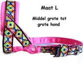 Gentle leader - Neon roze - Gevoerd - Maat L - Ibiza - Antitrek hoofdhalster hond - Hoofdhalster hond - Antitrek hond - Trainingshalsband
