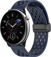 Siliconen bandje - geschikt voor Samsung Galaxy Watch 6 (Classic) / Watch 5 (Pro) / Watch 4 (Classic) / Watch 3 41 mm / Active / Active 2 / Watch 42 mm - donkerblauw