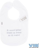 VIB® - Slabbetje Luxe velours - Fries - Ik wurd letter krekt sa kreas as ús mem - Babykleertjes - Baby cadeau