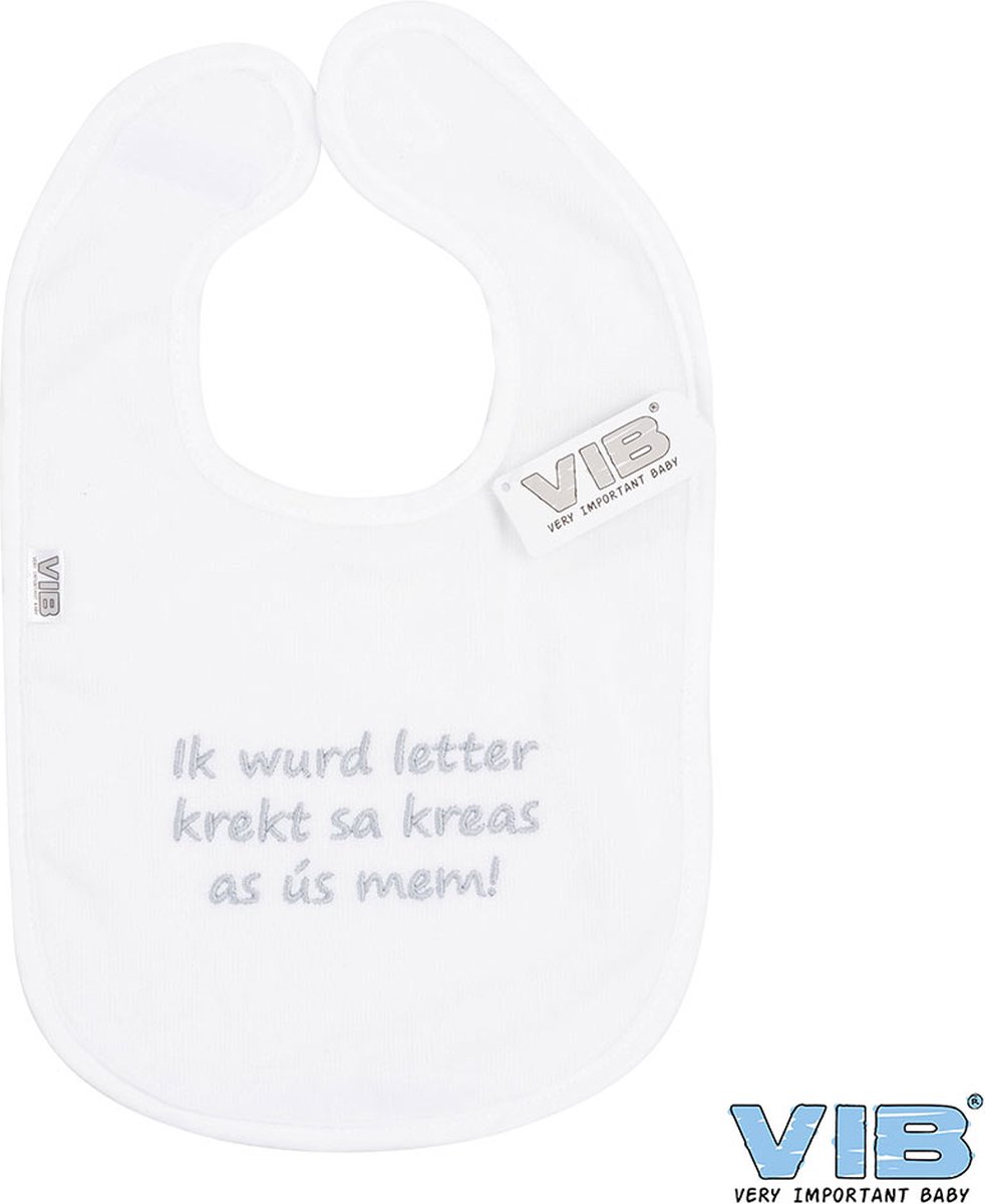 Goedkoopste VIB® - Slabbetje Luxe velours - Fries - Ik wurd letter krekt sa kreas as ús mem - Babykleertjes - Slabbetjes - zwangerschap aankondiging - baby aankondiging
