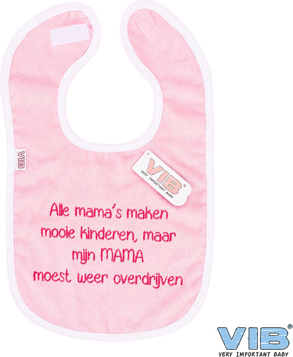 Goedkoopste VIB® - Slabbetje Luxe velours - Alle mama's maken mooie kinderen (roze-wit) - Babykleertjes - Slabbetjes - zwangerschap aankondiging - baby aankondiging