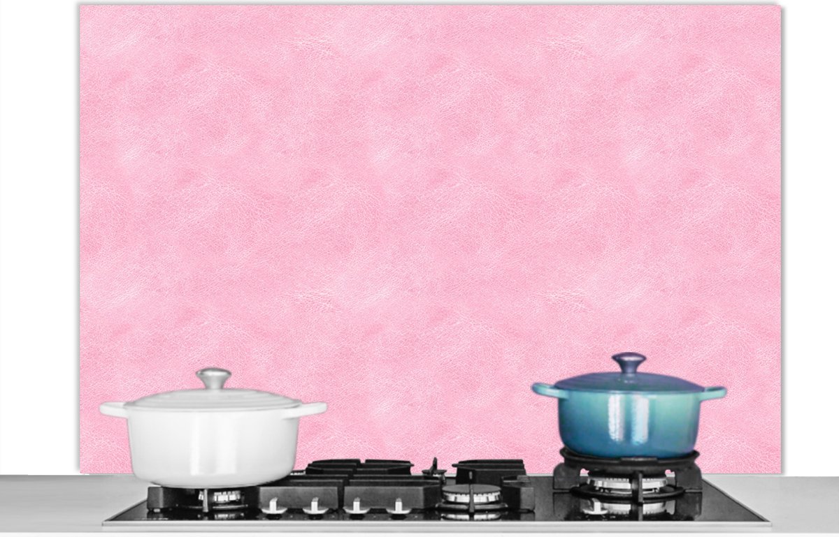 Muurbeschermer - Roze - Leer - Direenhuid - Structuur - 120x80 cm - Spatscherm keuken - Achterwand