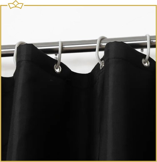 ATTREZZO® Premium Douchegordijn Zwart 180x200 cm Wasbaar Douche