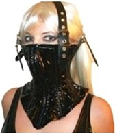 BDSM Nek harnas met hoofdbondage - Riem - Choker - Leder - Kraag - Verstelbaar - Gezichtsmasker - Seks masker