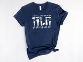 Lykke Friends Shirt | Herinnering aan Matthew Perry | Chandler Bing T-shirt| Navy|Maat XXL
