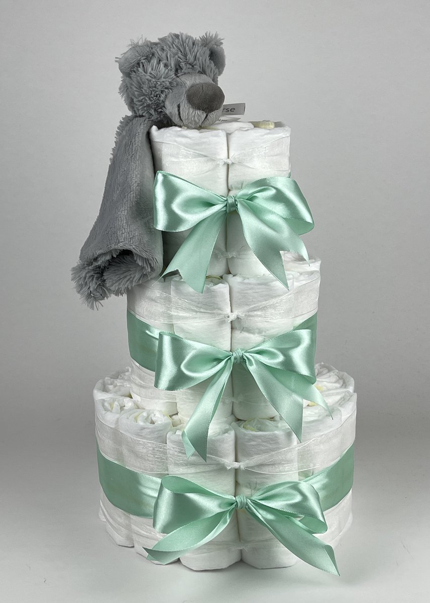 Goedkoopste Chouette-Chouette | Luiertaart Neutraal | Kraamcadeau | Geboorte Jongen Meisje | Babyshower | Tuttle Beer Brice Groen