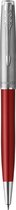 Parker Sonnet balpen, metaal en rode lak met palladiumdetails, medium penpunt, zwarte inkt