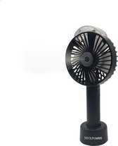 RealPower Mobile Fan Spray accu-handventilator met waterkoeling, draagbare elektrische mini-ventilator met USB-ventilator, stil, werkt op batterijen, 1200 mAh, oplaadbare batterij, zwart
