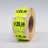 “€29,99” Prijs Stickers op rol 35mm geel - 1000ex.