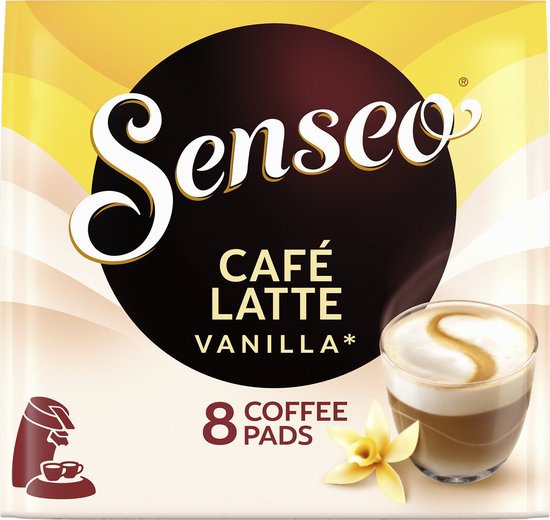 Senseo Café Latte Vanilla Koffiepads - Intensiteit 2/9 - 4 x 8 pads - Senseo