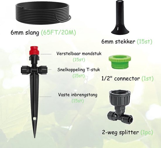 NEMMXUB Automatisch Druppelirrigatieset – 24 Stuks, Verstelbaar, Voor Vakantie, Geschikt Voor Flessen Met 2,8 Cm Hals
