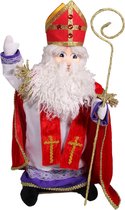 Sinterklaaspop met staf-52 cm-Sint Nicolaas pop-Sintpop-Sinterklaasdecoratie