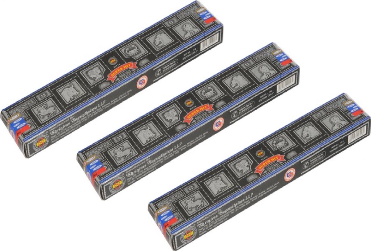 Goedkoopste 3 x Nag Champa Superhit Indiase Wierookstokjes 3 x 12 Stuks