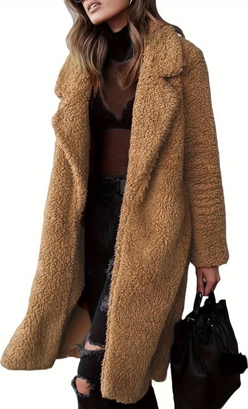 Dames Teddy Lange Jas Coat Casual Jas In Grote Maten Dames Plus Size Effen. bol
