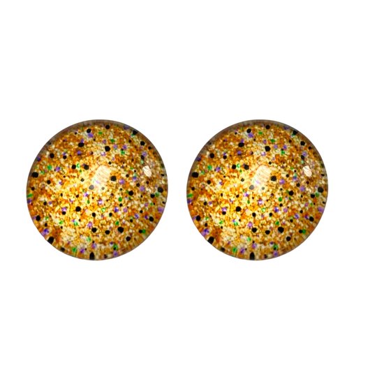 Clip oorbellen- Spikkel- Geel- 2 cm- geen gaatje- Charme Bijoux