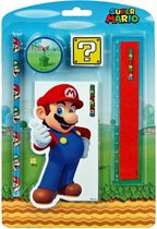 Schrijfset Super Mario - Notitieboekje Mario - School Spullen voor Kinderen - Potlood, Gum & Liniaal - Creatief Tekenen & Knutselen - T
