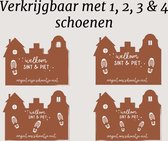 Label2X - Sinterklaas schoenzetmat - XL - Buigzaam - Roze - 3 schoentjes - Sinterklaas decoratie - Sinterklaas versiering